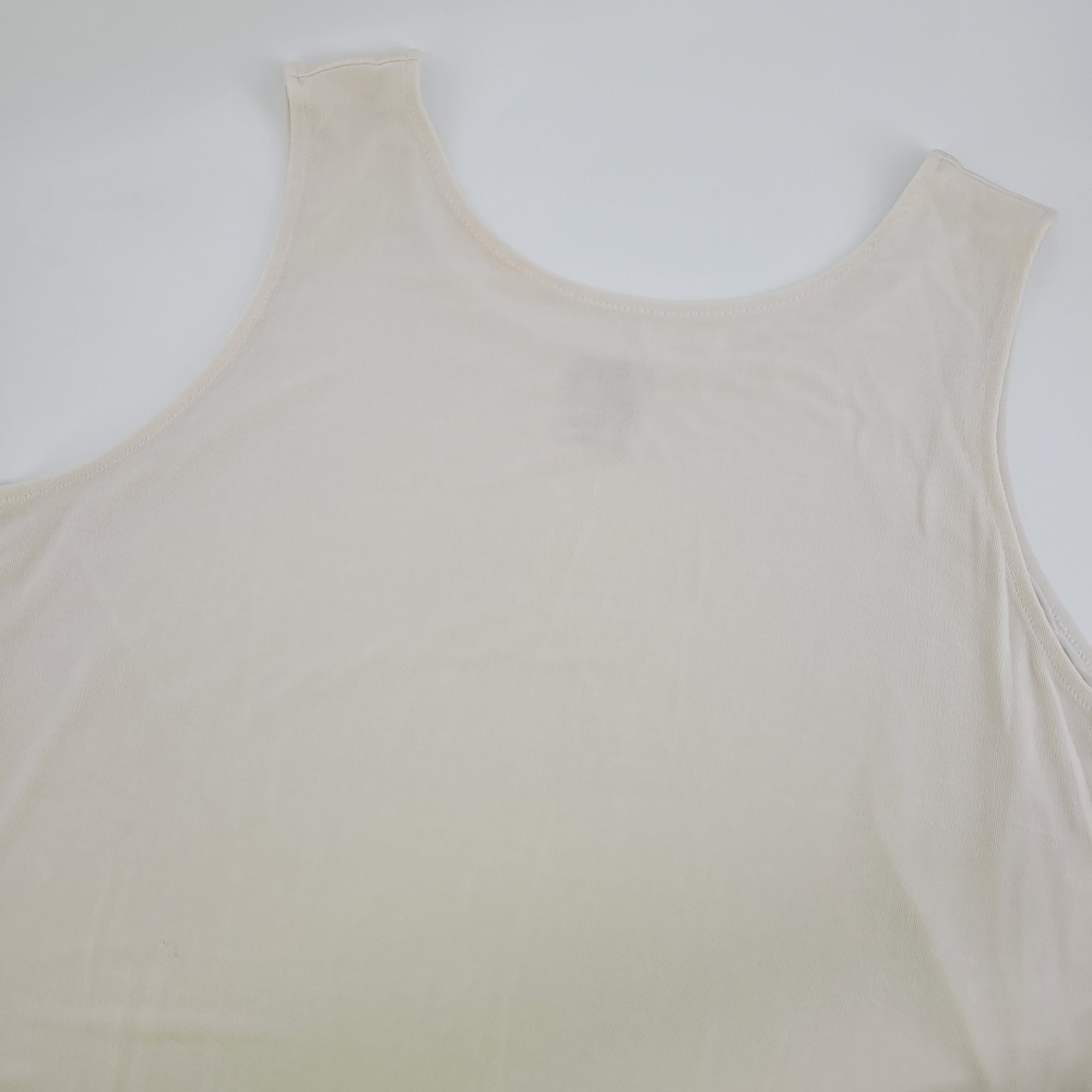Chicos Travelers Tank Top Cream Beige Scoop Neck Lined Travel Office Size 2 L